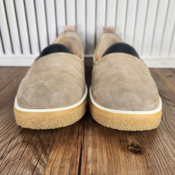 ECCO Crepetray Loafers Womens Sz 7 Beige Leather Slip On Gum Sole Comfort Shoes - Picture 2 of 9